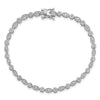 Sterling Silver Rhodium-plated Round/Marquise Pattern CZ 7.5in Bracelet