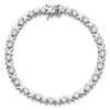 Sterling Silver Rhodium-plated Polished Fancy X's CZ Tennis Bracelet