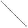 Sterling Silver Rhodium-plated with Blue and White CZ 7.5in Bracelet