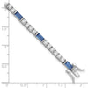 Sterling Silver Rhodium-plated Blue and White CZ 7.25in Tennis Bracelet