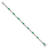 Sterling Silver Rhodium-plated Green and White CZ 7.25in Tennis Bracelet