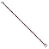 Sterling Silver Rhodium-plated with Red and White CZ 7.5in Bracelet