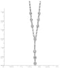 Sterling Silver Rhodium-plated CZ Drop Dangle 18in w/2in Ext. Necklace