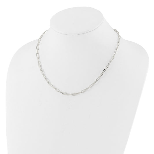 Sterling Silver 4.2mm Paperclip Link w/ 2in ext Necklace