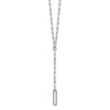 Sterling Silver Rhodium-plated Paperclip Link CZ 16in w/1.75in ext. Necklac