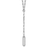 Sterling Silver Rhodium-plated Paperclip Link CZ 16in w/1.75in ext. Necklac