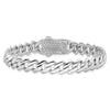 Sterling Silver Rhodium-plated Monaco Link CZ Pav‚ Clasp 7.5IN Bracelet