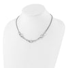 Sterling Silver Rh-plated 18in w/1.5in ext Interlocking Circles Necklace