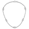 Sterling Silver Rhodium-plated Hollow Paperclip Link 24in Necklace
