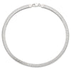Sterling Silver Polished and Textured 8mm Flat Herringbone 18in Necklace