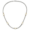 Sterling Silver and Gold-tone Synthetic Pearl 18in Necklace