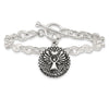 Sterling Silver Oxidized Dangle GUARDIAN ANGEL Toggle Clasp Bracelet
