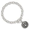 Sterling Silver Oxidized Dangle GUARDIAN ANGEL Toggle Clasp Bracelet