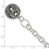 Sterling Silver Oxidized Dangle GUARDIAN ANGEL Toggle Clasp Bracelet