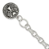 Sterling Silver Oxidized Dangle GUARDIAN ANGEL Toggle Clasp Bracelet
