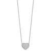 Sterling Silver Rhodium-plated Pave CZ Heart Necklace