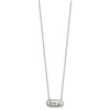 Sterling Silver w/14k accent Rh-plated Enamel LOVE w/2in. ext Necklace