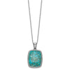 Sterling Silver RH-pl Oxidized Compressed Turquoise w/1.75in ext Necklace