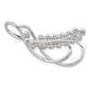 Sterling Silver Rhodium-plated 4-5mm White Round Freshwater Cultured Pearl and CZ Pin
