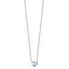 Sterling Silver RH-pl Cr.Opal Heart 16in Necklace w/2in ext and Earring Set
