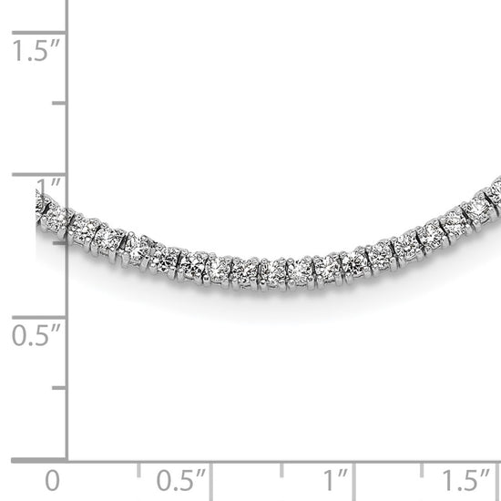 Sterling Silver Rhodium-plated 2mm CZ 16in Tennis Necklace