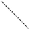 Sterling Silver Rhodium-plated Onyx Bracelet