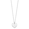 Sterling Silver Engraveable Heart on Box Chain 18 inch Necklace