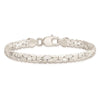 Sterling Silver Polished Back/Satin D/C Front Fancy Byzantine Bracelet