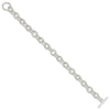 Sterling Silver 7.75inch Polished Fancy Link Toggle Bracelet