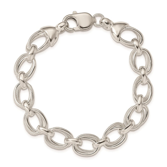 Sterling Silver 8.5inch Fancy Link Bracelet