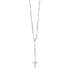 Sterling Silver Polished Beaded Rosary 30 inch Necklace