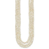 Sterling Silver Triple Strand White FW Cultured Pearl Necklace