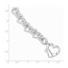 Sterling Silver 7.5inch Polished Fancy Heart Link Bracelet