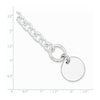 Sterling Silver Engraveable Circular Disc on Fancy Link Bracelet