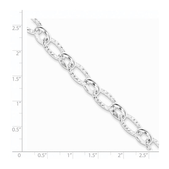 Sterling Silver 7.5inch Polished Fancy Link Bracelet