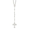 Sterling Silver Polished Bead Rosary 18 inch Necklace