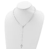 Sterling Silver Polished Bead 18 inch Rosary Necklace