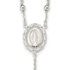 Sterling Silver Polished Rosary Necklace