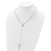 Sterling Silver Polished Rosary Necklace