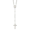 Sterling Silver Polished Rosary Necklace