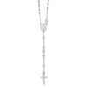 Sterling Silver Polished Bead Rosary 21 inch Necklace