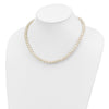 Sterling Silver Rhodium-plated 6-7mm White Semi-Round Freshwater Cultured Pearl 18 inch Necklace, 7.25 in Bracelet and Button Post Earrings Set