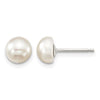 Sterling Silver Rhod-pltd White 6-7mm 3 piece FW Cultured Pearl Set