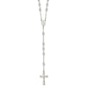 Sterling Silver Polished Rosary 26 inch Necklace
