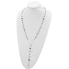Sterling Silver Polished Tiger Eye Bead Rosary 33 inch Necklace