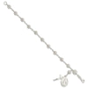 Sterling Silver Polished Laser-cut Rosary Bracelet