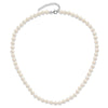 Sterling Silver Rhodium-plated 6-7mm White Semi-Round Freshwater Cultured Pearl 18 inch with 2 inch Extension Necklace, 7 inch Bracelet and Button Post Earrings Set