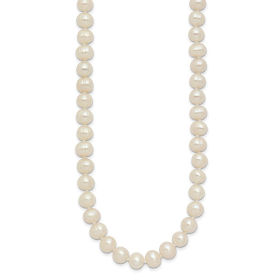 6-7mm White Semi-round Freshwater Cultured Pearl Endless 80 inch Necklace