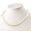 Sterling Silver Rhodium-plated 9-10mm White Near-Round Freshwater Cultured Pearl and CZ Clasp Adjustable 18 inch Necklace