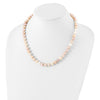 Sterling Silver Rhodium-plated 8-9mm Multi-color Near-Round Freshwater Cultured Pearl 18 inch Necklace
